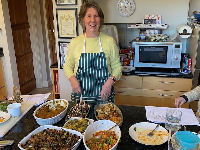 Jill with her wonderful food